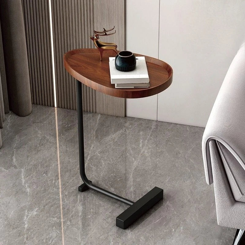 C-Shaped Mobile Side Table for Sofa or Bed