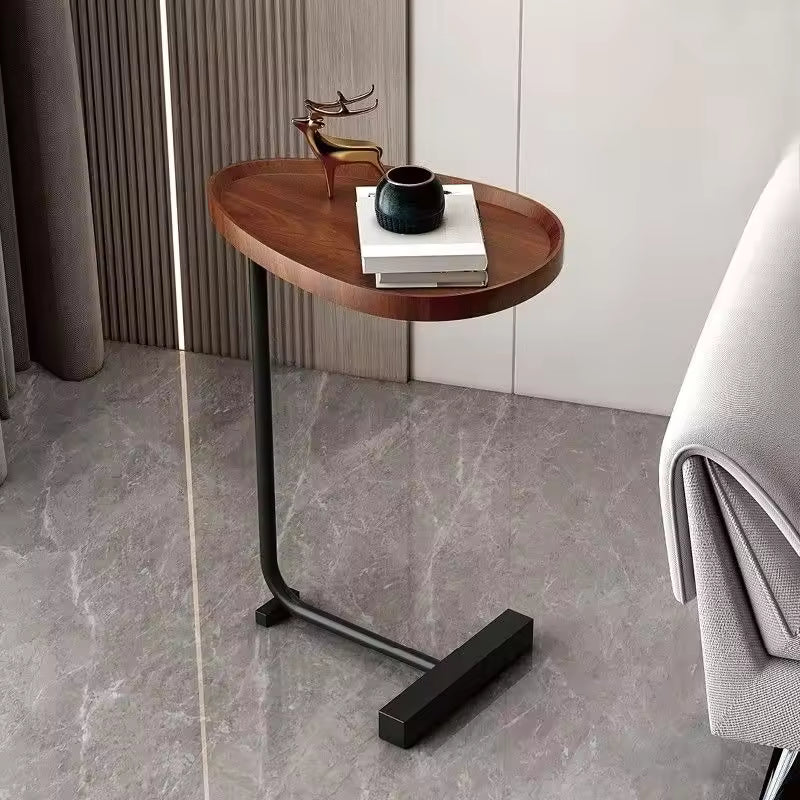 C-Shaped Mobile Side Table for Sofa or Bed