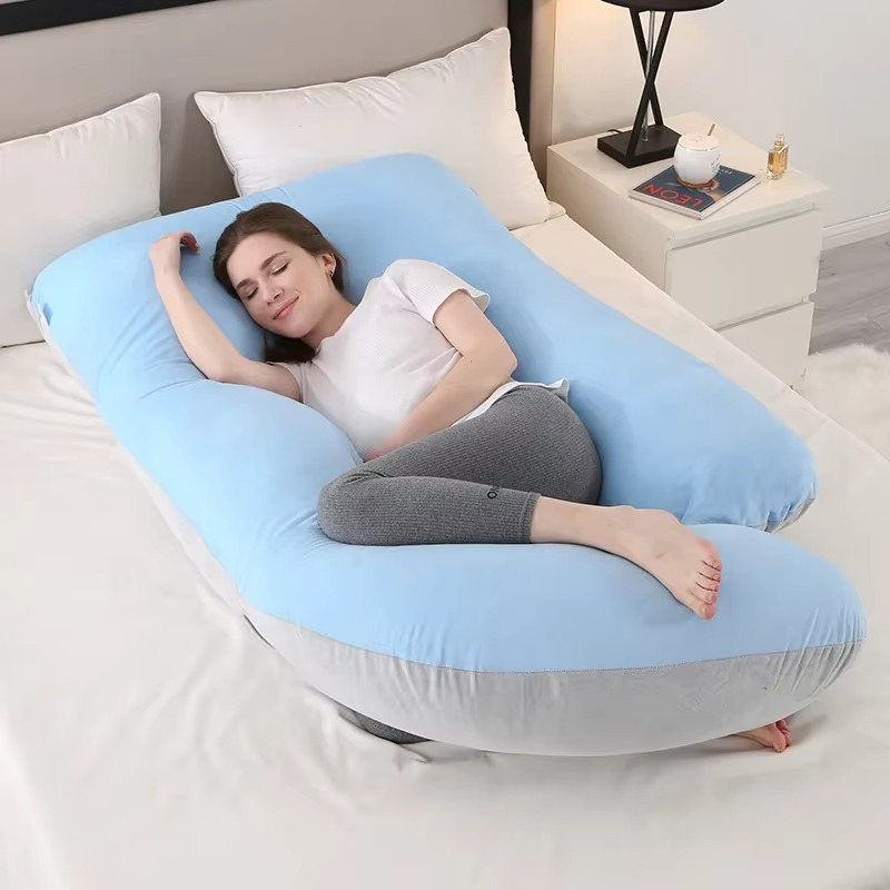 J-Shaped Maternity Pillow for Side Sleep and Nursing Comfort