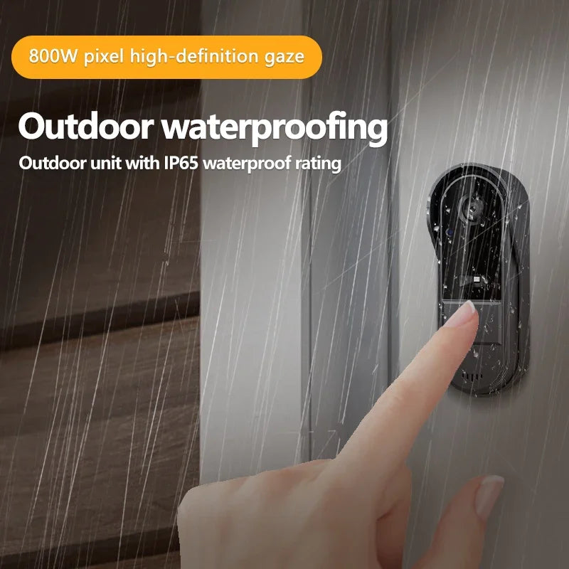 Wireless Video Doorbell with Night Vision & Intercom, 4.3" Display, Weatherproof