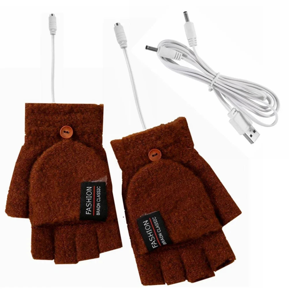 USB Rechargeable Heated Gloves with Adjustable Warmth Settings