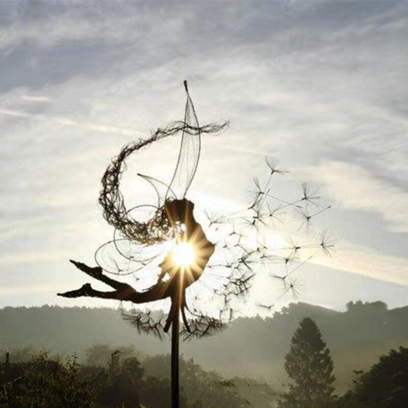 Fairy Garden Statue | Intricate Metal Art for Outdoor Spaces