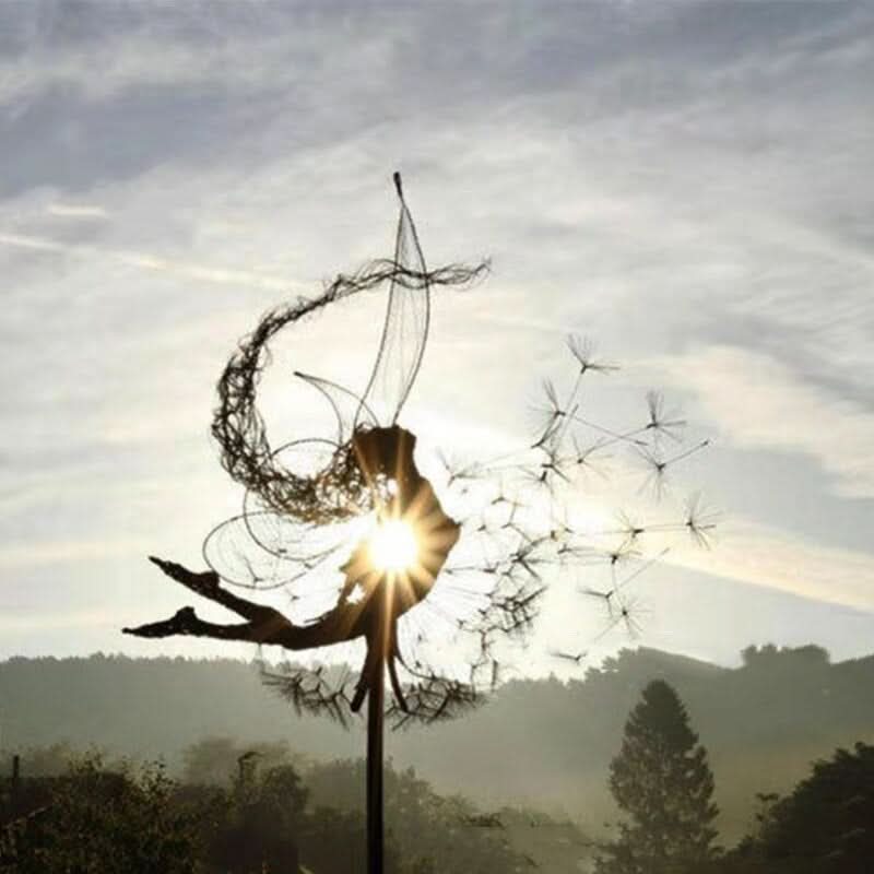 Metal Fairy Statue for Garden and Lawn Decor