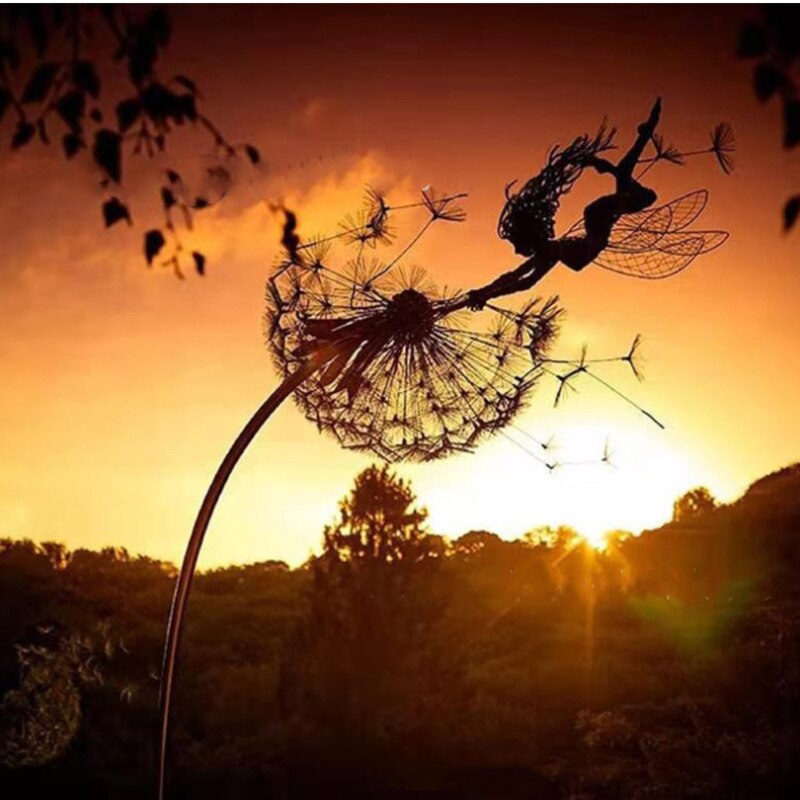 Fairy Garden Statue | Intricate Metal Art for Outdoor Spaces