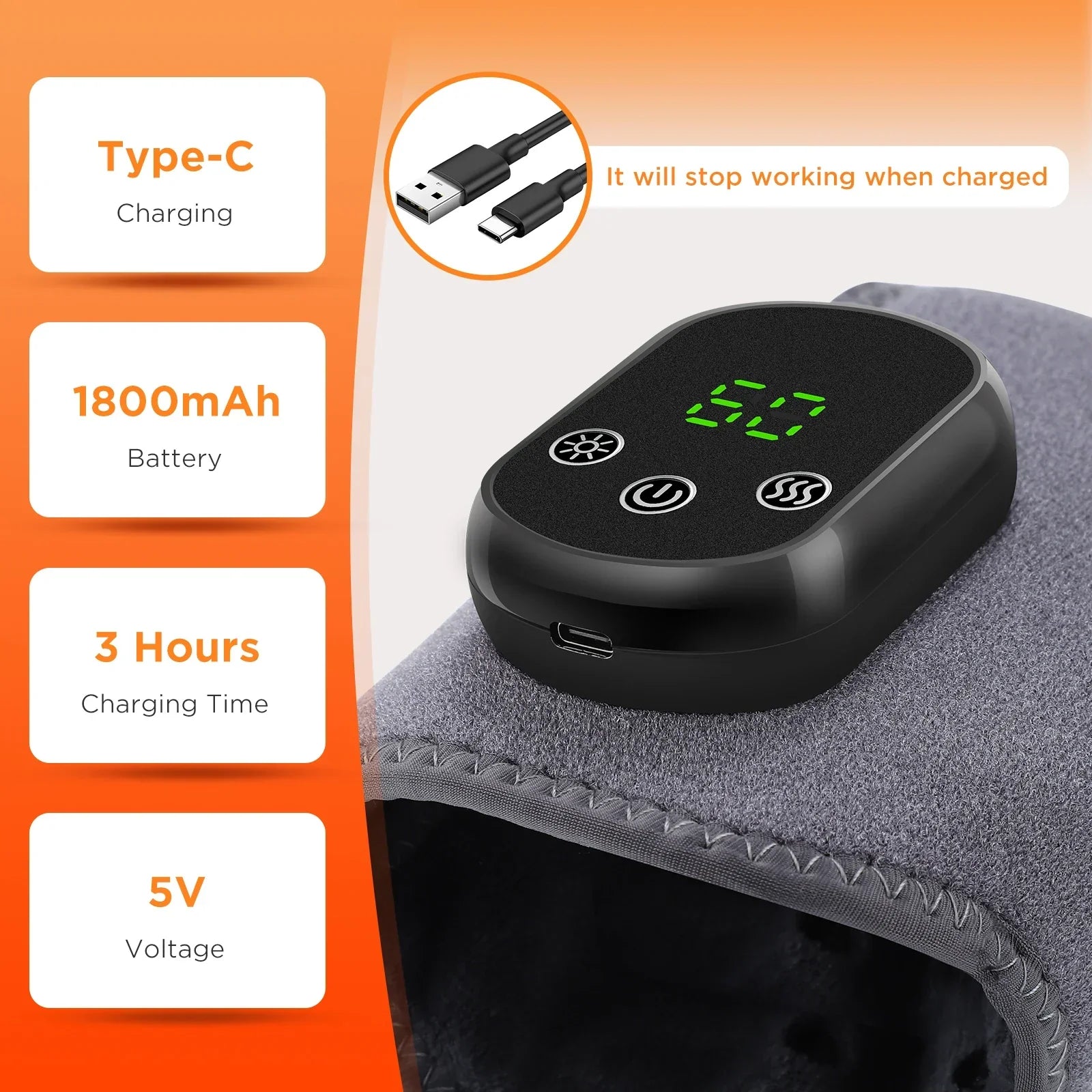Infrared Heated Ankle Massager with Adjustable Vibration