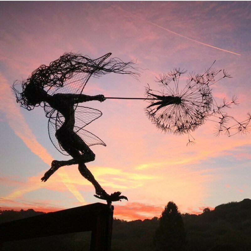 Fairy Garden Statue | Intricate Metal Art for Outdoor Spaces