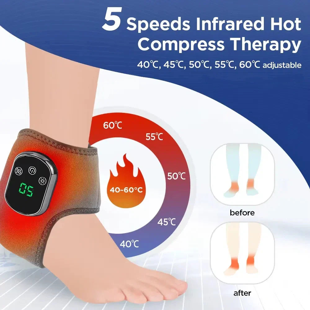 Infrared Heated Ankle Massager with Adjustable Vibration