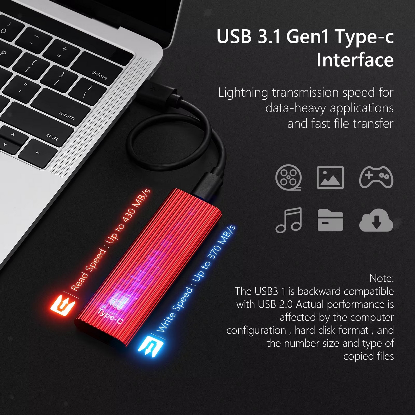 Ultra-Fast USB 3.1 Portable SSD - High-Speed Solid State Drive