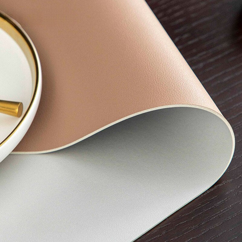 Nordic Style Leather Waterproof Table Mat for Protection
