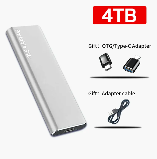 4TB USB-C Portable Hard Drive for PC & Mac