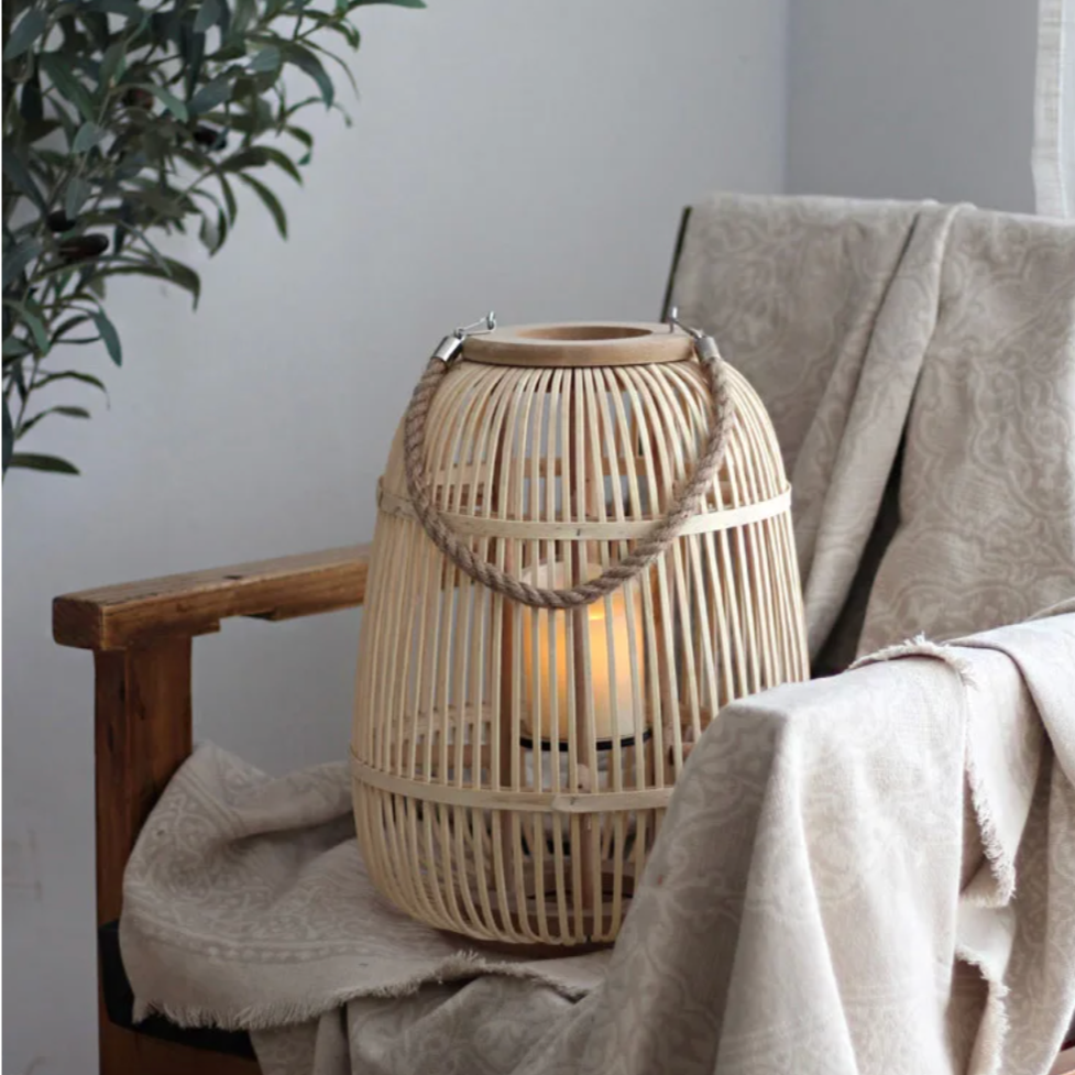 Rustic Rattan Weave Lanterns