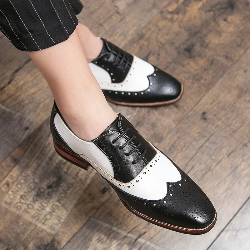 Men's Premium Brogue Lace-up Casual Contrast Oxford Shoes