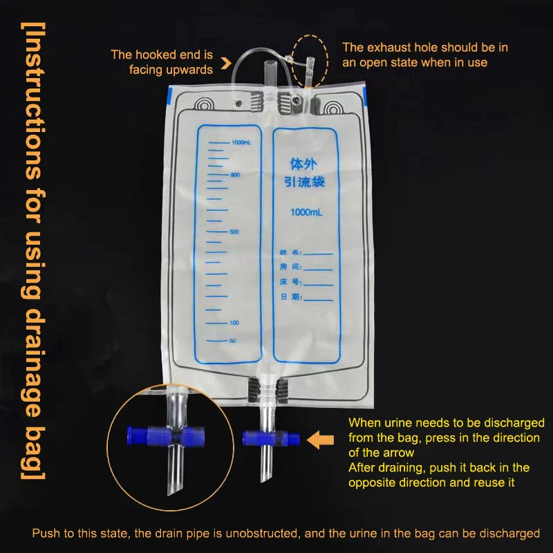Silicone Urine Collector for Adults with Catheter Bag