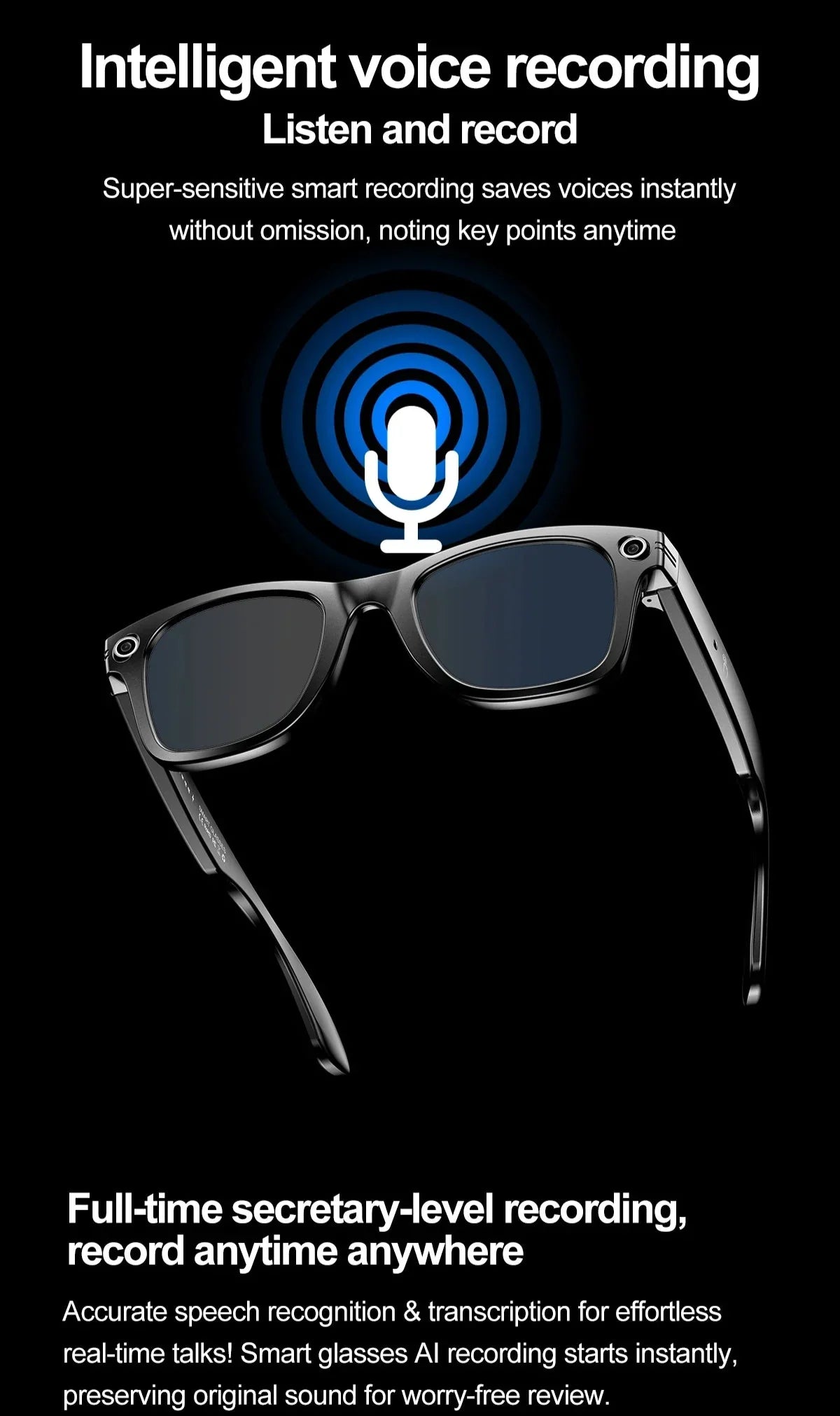 Smart Bluetooth-Enabled Camera Glasses