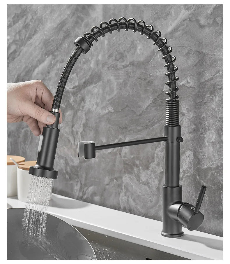 Luxury Double Bronze Kitchen Faucet with DualFlow for a Modern Touch