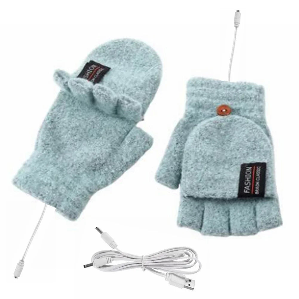 USB Rechargeable Heated Gloves with Adjustable Warmth Settings