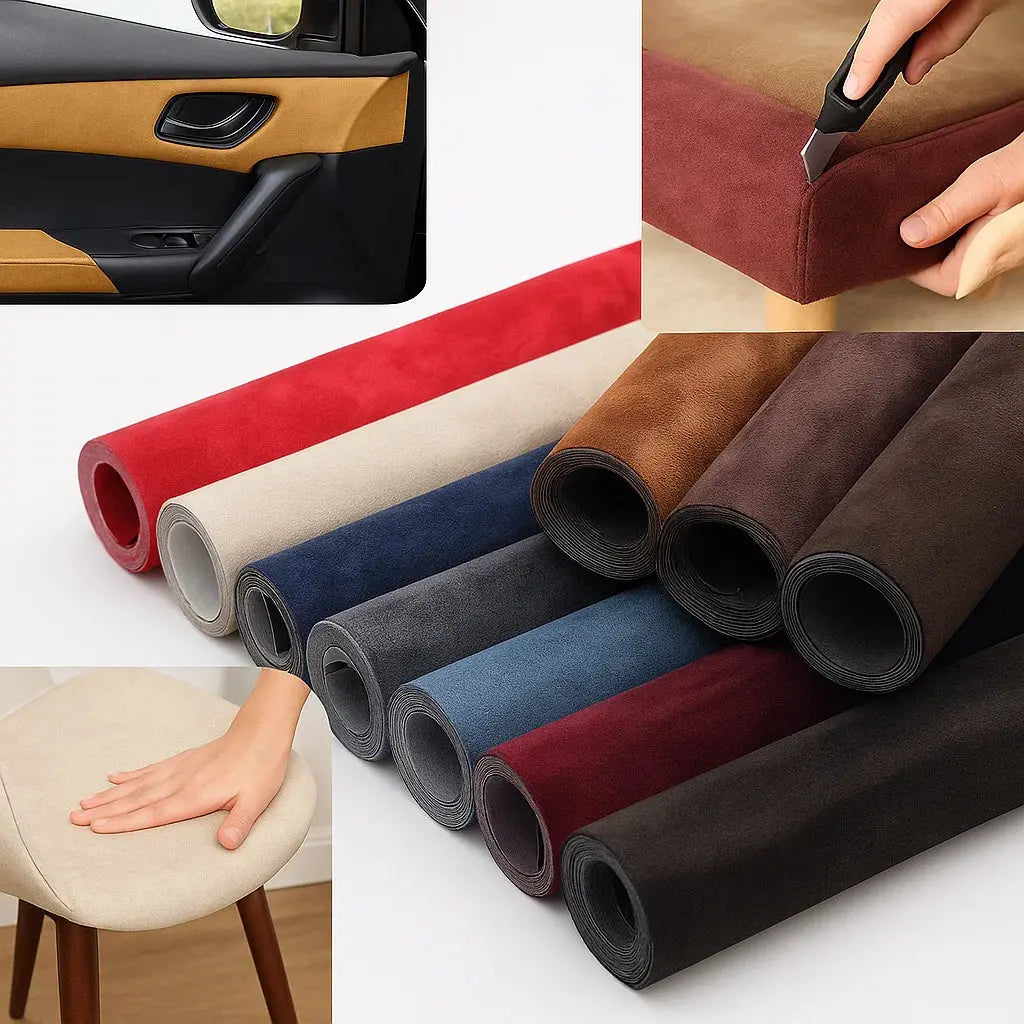 Self-Sticking Microfiber Suede Fabric for DIY and Upholstery