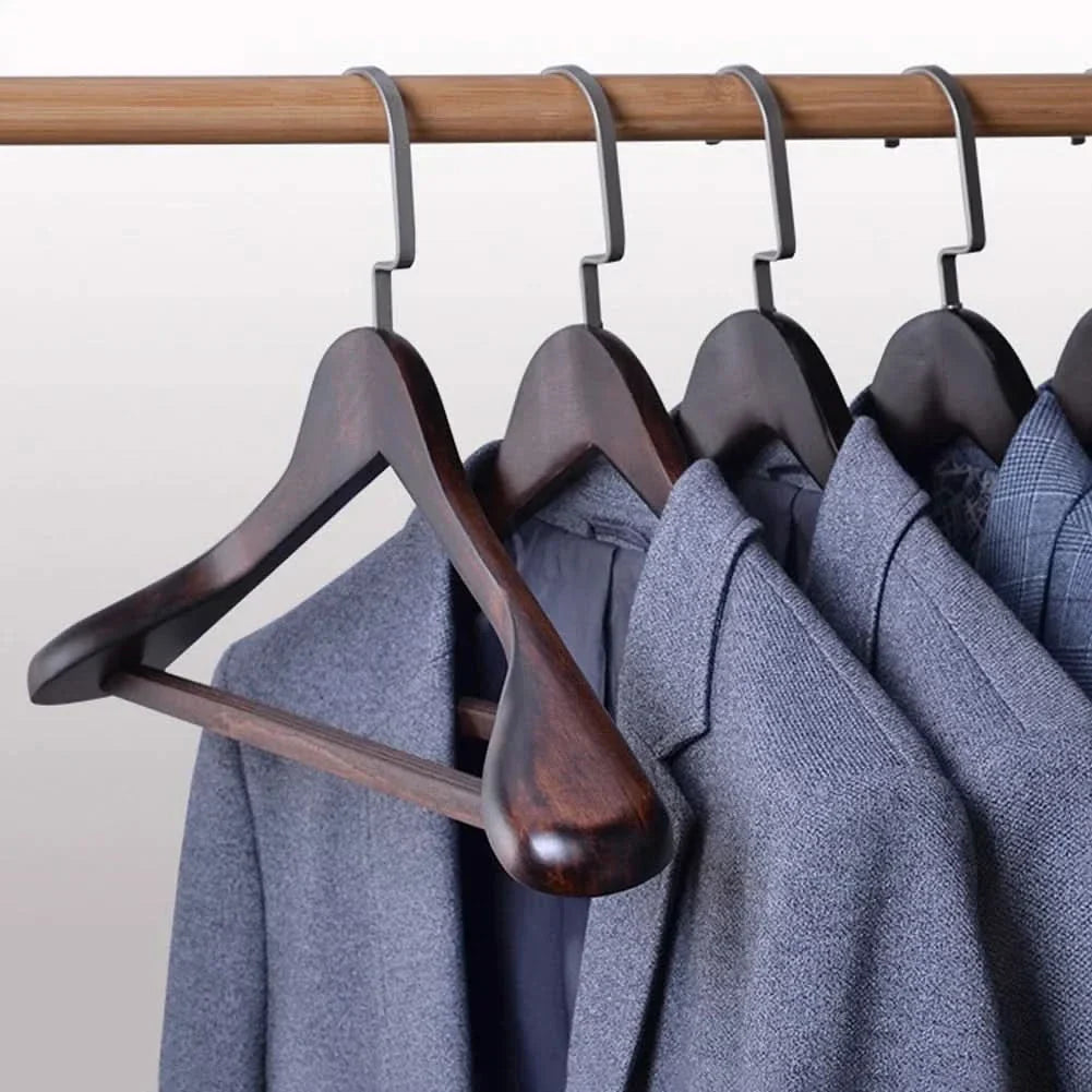 Luxury Curved Wooden Hangers for Elegant Clothing Display