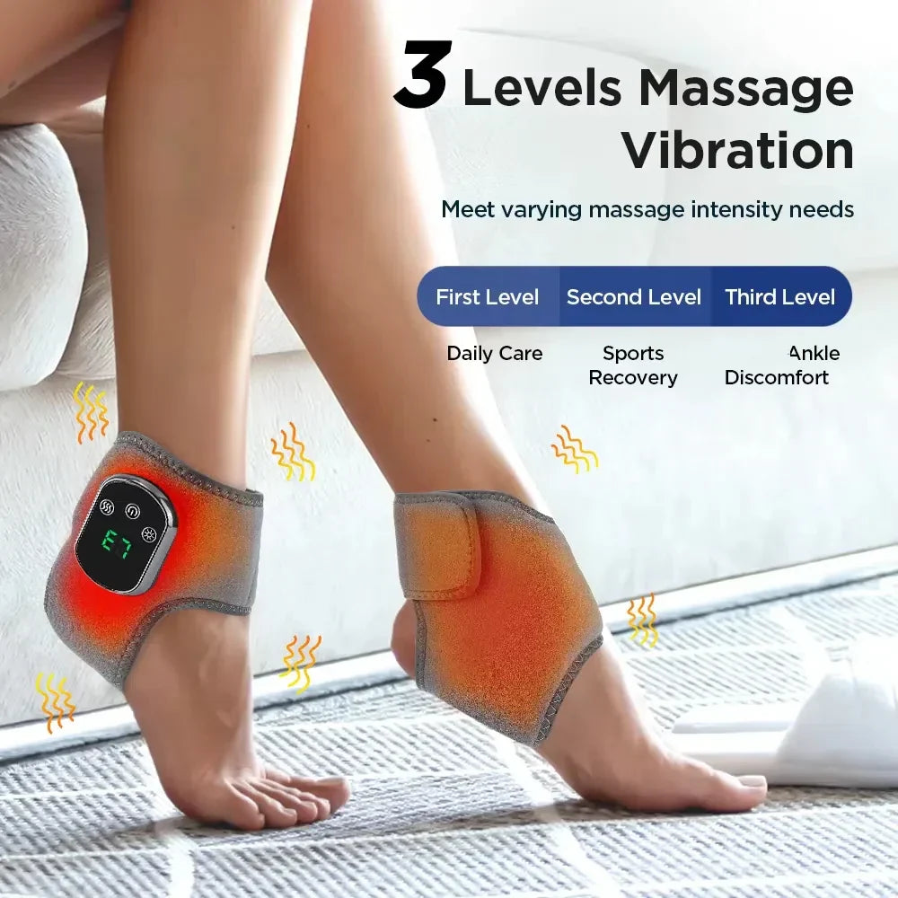 Infrared Heated Ankle Massager with Adjustable Vibration
