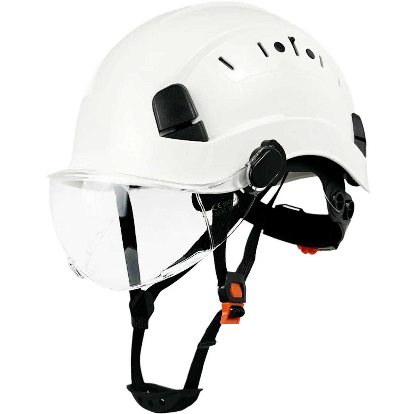 CE ABS Safety Helmet with Built-in Goggles & Visor - Industrial Protection