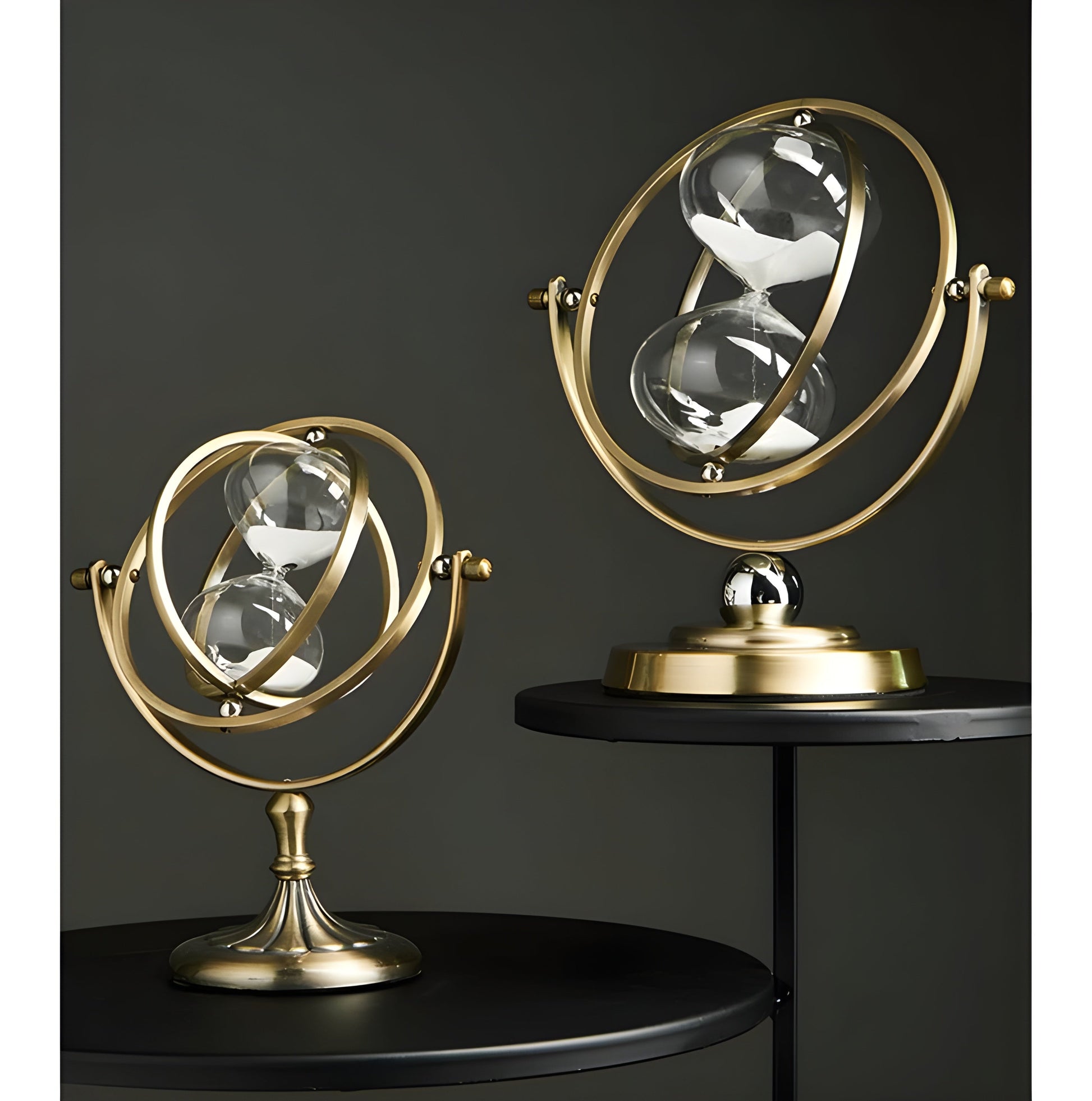 Luxury Hourglass Clock with Elegant Gold Frame & Timeless Appeal