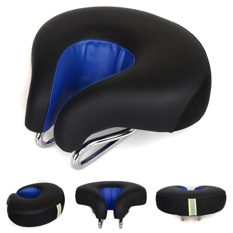 Noseless Mountain Bike Saddle with Soft Padding, Blue