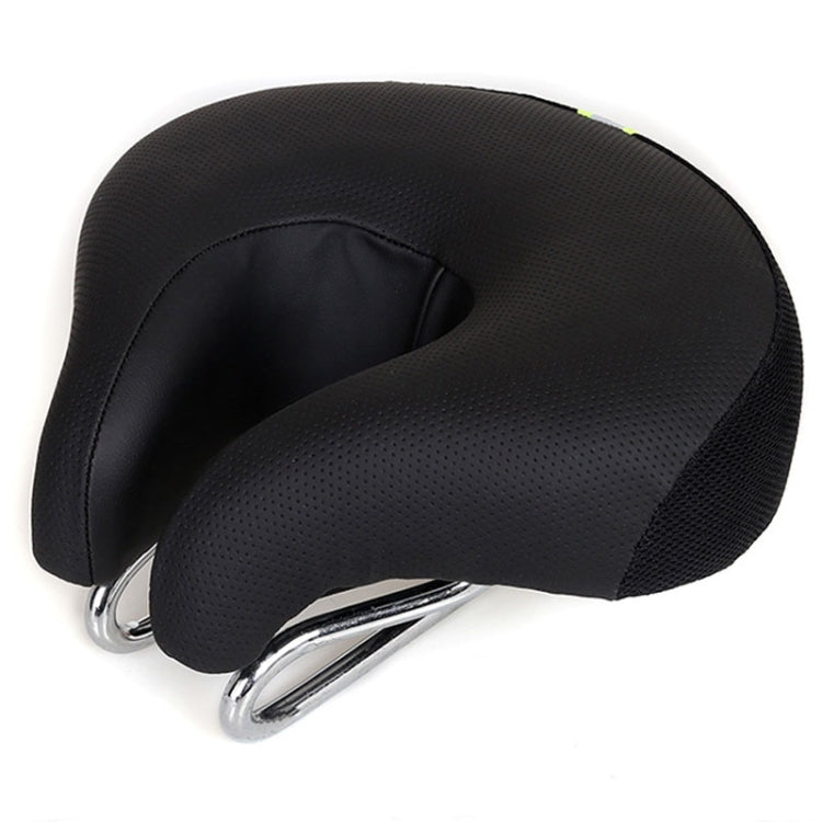Noseless Mountain Bike Saddle with Thick Soft Padding for Comfort (Black)