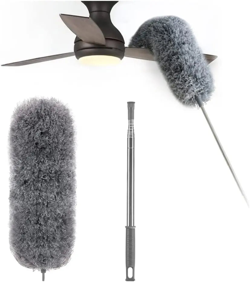 Extendable Microfiber Duster with Long Reach and Bonus Replacement Heads