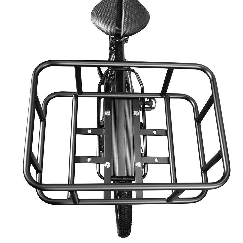 Heavy-Duty Metal Rear Bike Basket with Rack – Large Carrier for Groceries & Commutes