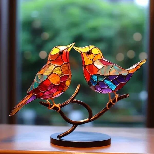 Colorful Acrylic Bird Branch Table Decor