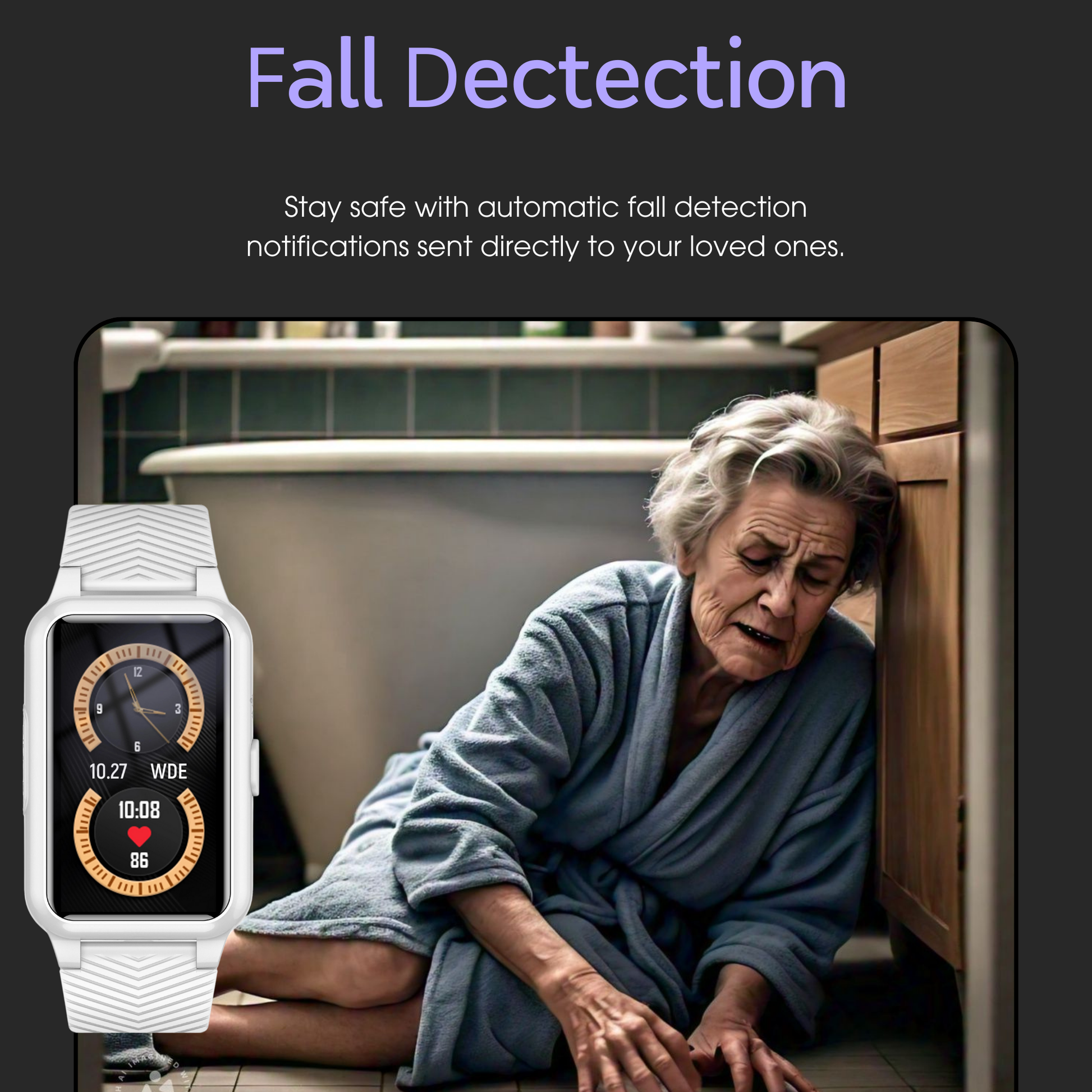 Elderly Safety Smartwatch with Fall Alerts and GPS Tracking
