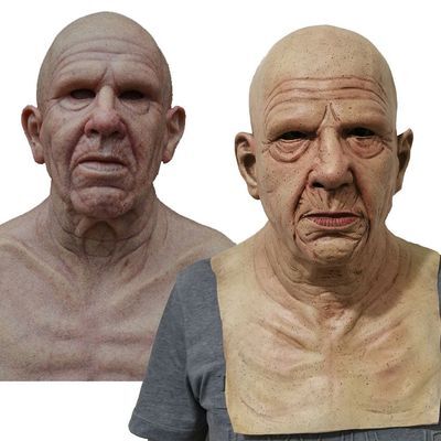 Old Man Latex Mask – Realistic Halloween Costume for Adults