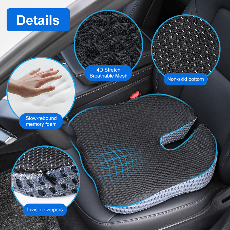 Ergonomic Triangular Memory Foam Seat Cushion for Car and Office Use