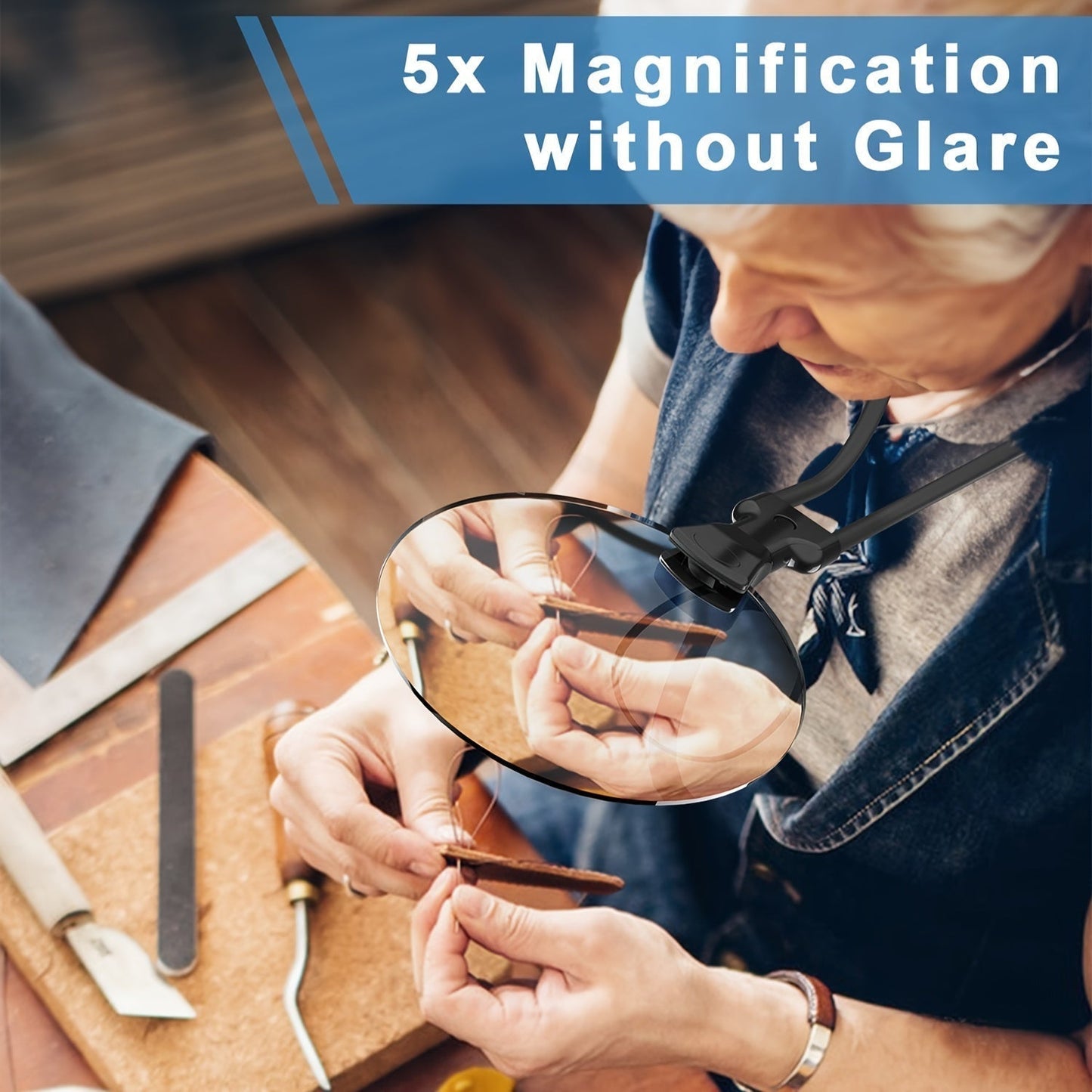 5X Hands-Free Magnifier – Adjustable Loupe for Seniors and Visual Assistance