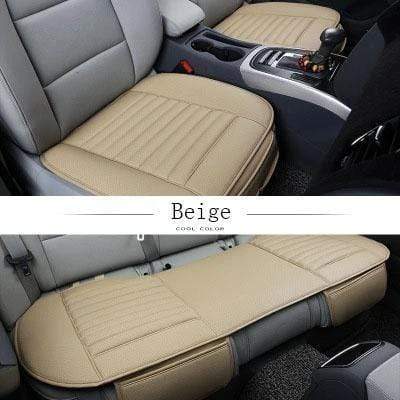 Leather Bamboo Charcoal Car Seat Cushion - Odor Absorbing, All-Season Use