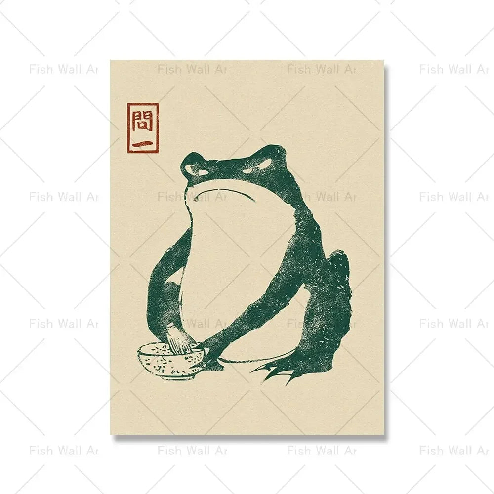 Ivaror Hoji Frog Canvas Poster - Set of 3