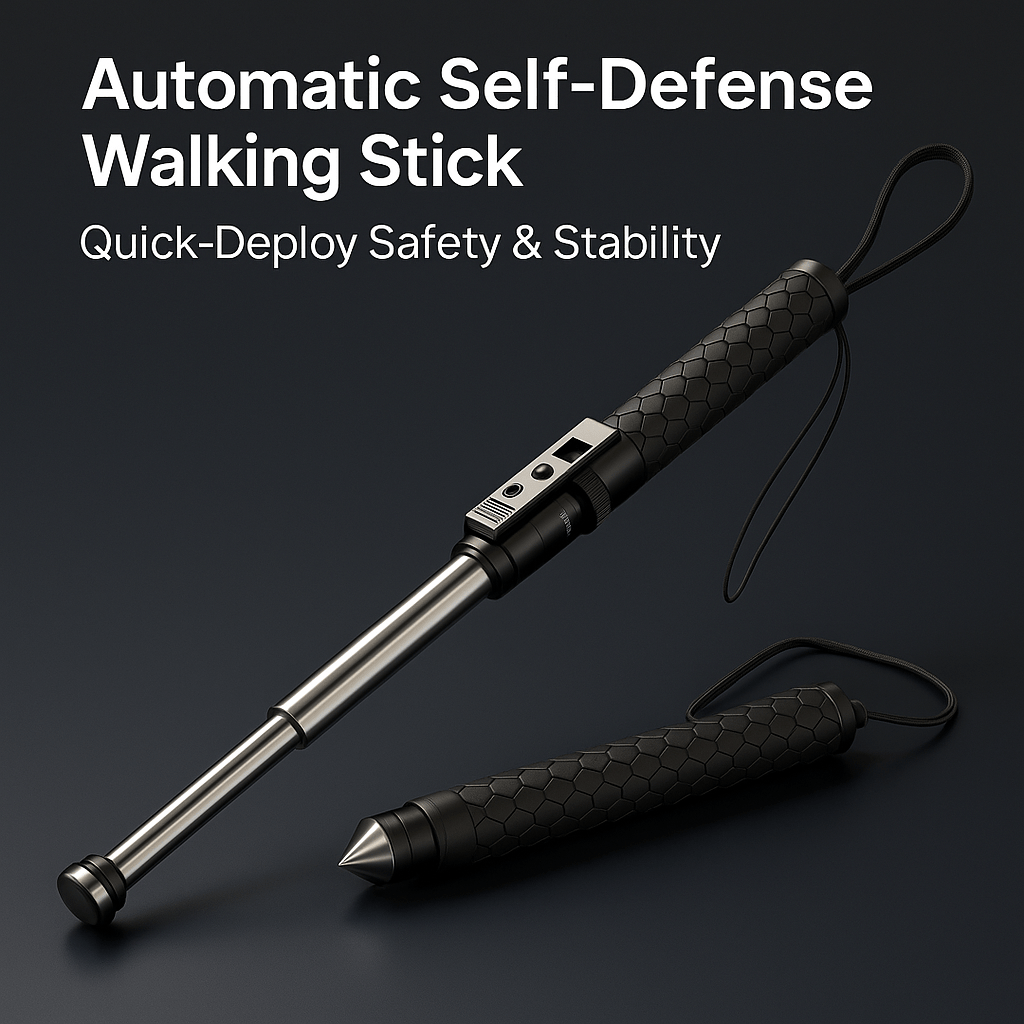 Self-Defense Walking Stick with Automatic Stability Support