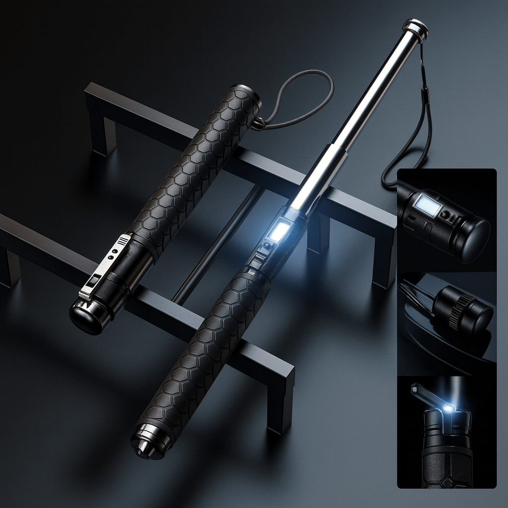 Self-Defense Walking Stick with Automatic Stability Support