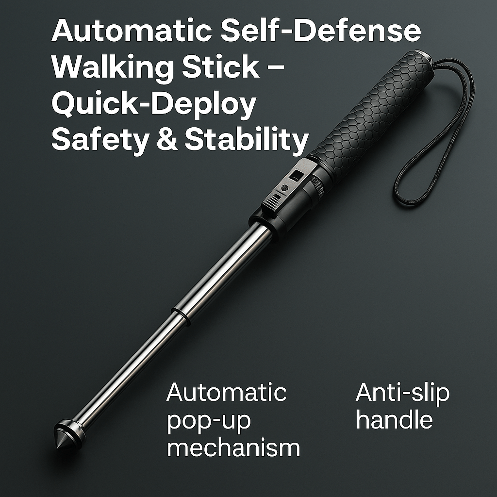 Self-Defense Walking Stick with Automatic Stability Support