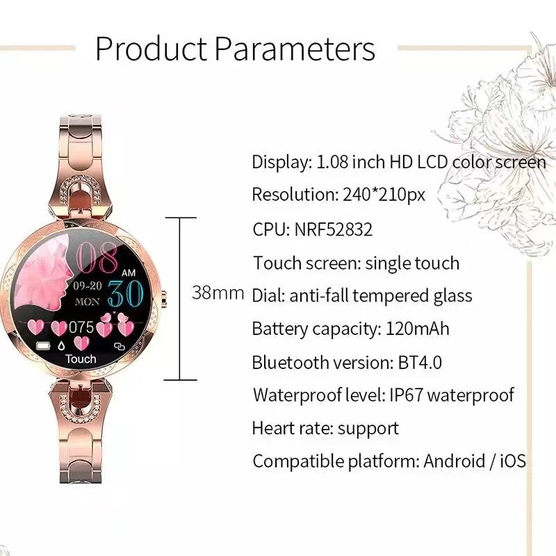 Waterproof Fitness Tracker Smartwatch for Women