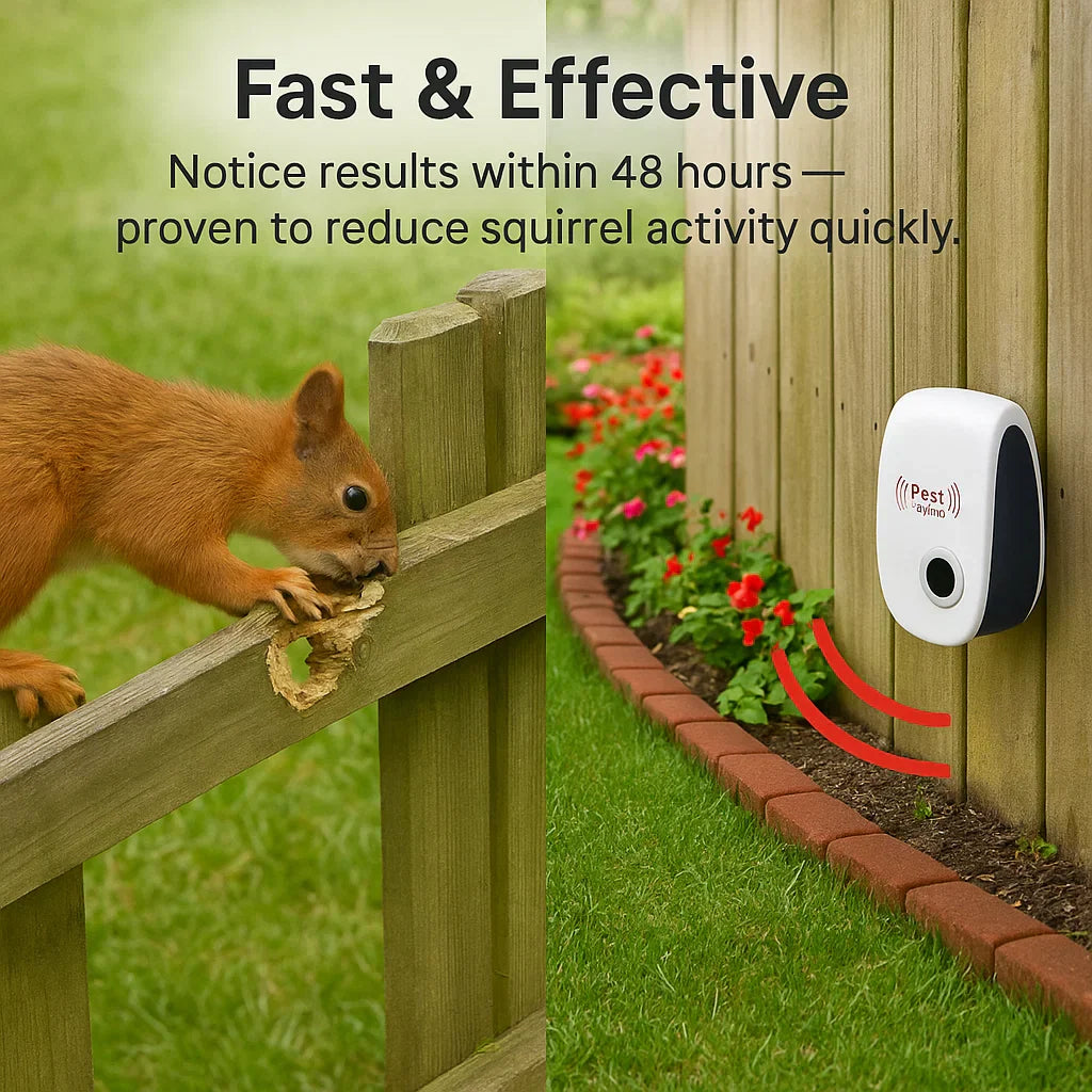 Ultrasonic Squirrel Deterrent for Quick Pest-Free Gardens & Yards