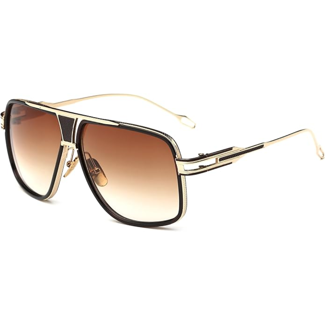 Men’s Alloy Frame Aviator Sunglasses with UV Defense