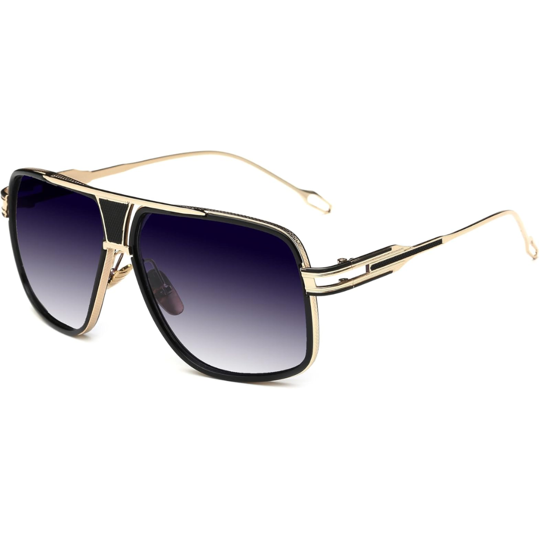 Men’s Alloy Frame Aviator Sunglasses with UV Defense