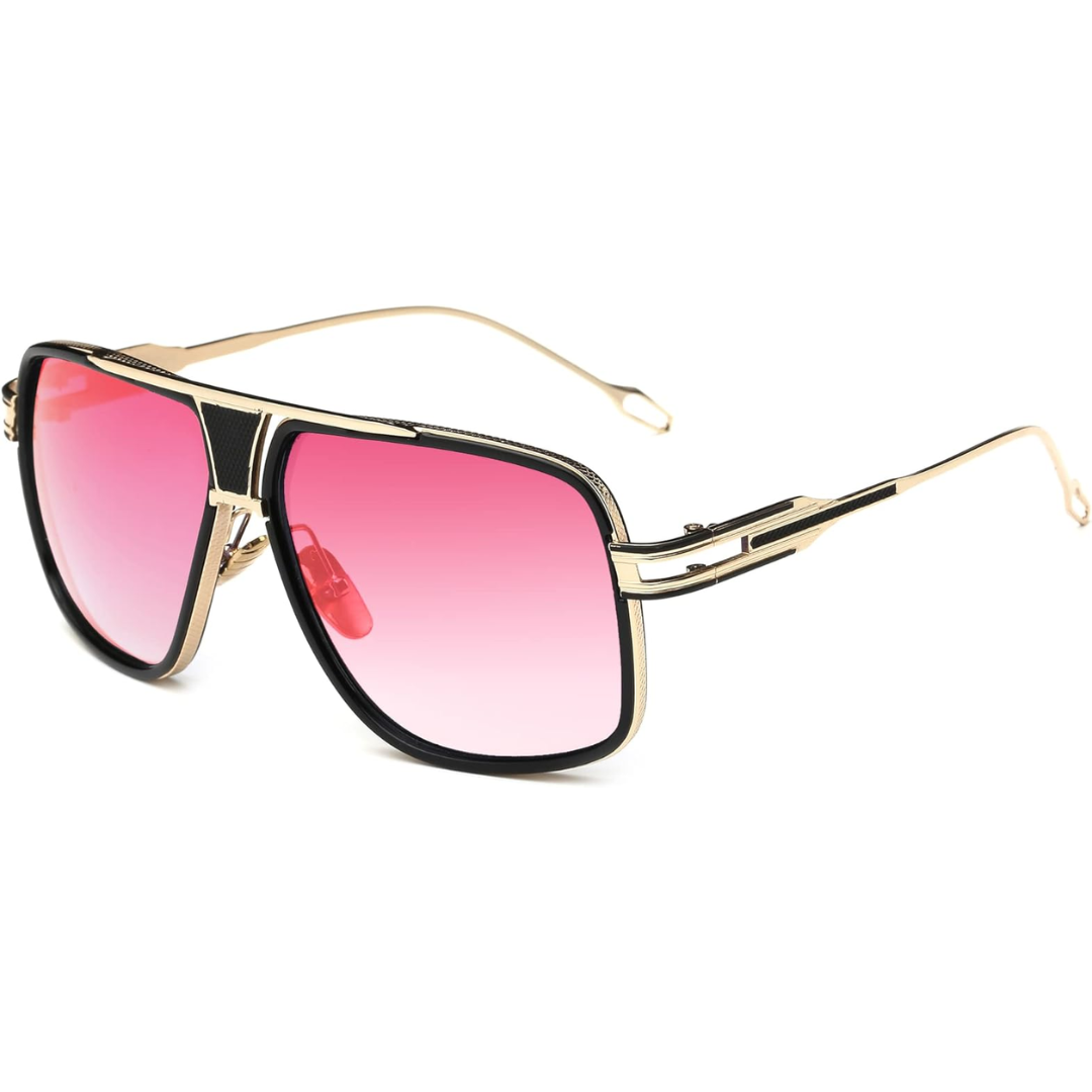 Men’s Alloy Frame Aviator Sunglasses with UV Defense