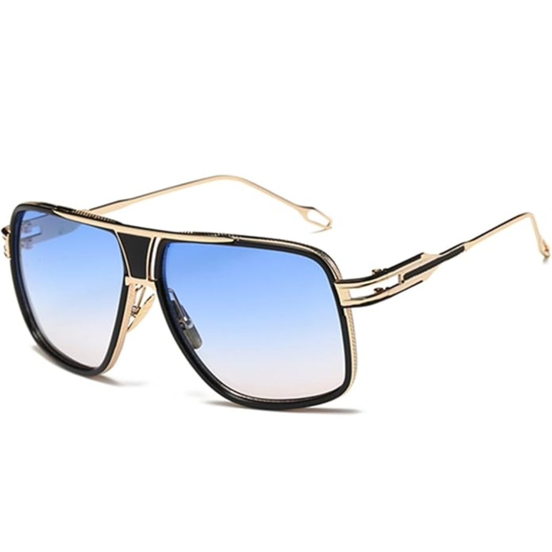 Men’s Alloy Frame Aviator Sunglasses with UV Defense