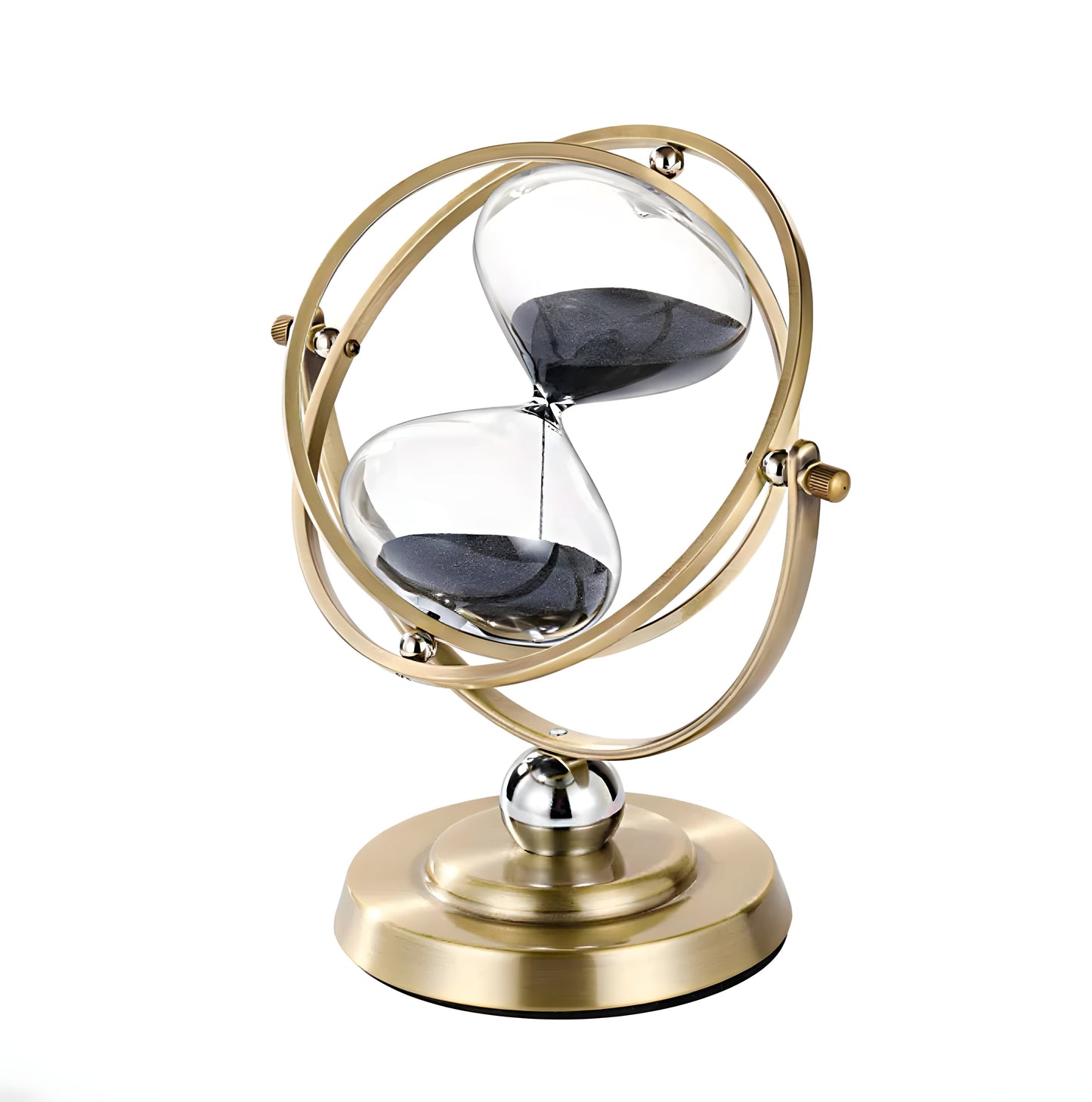 Luxury Hourglass Clock with Elegant Gold Frame & Timeless Appeal