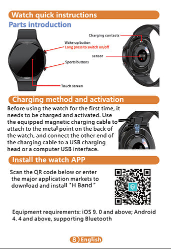One-Touch Health Monitor Smartwatch: Glucose, Blood Pressure, ECG, Heart Rate