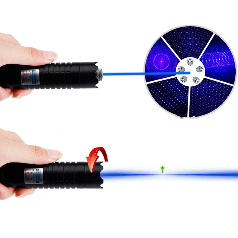 Blue Beam Laser Flashlight | 450nm Tactical Light with 5000m+ Range | Adjustable Focus