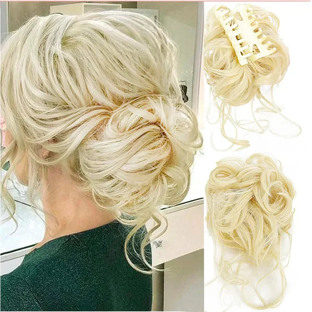 Volumizing Curly Clip-in Hair Bun for a Natural, Effortless Look