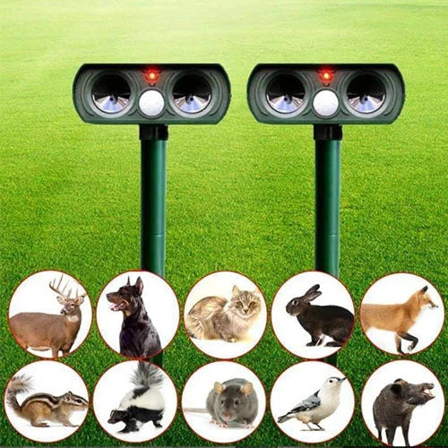 Ultrasonic Solar Animal Repeller with Infrared Sensor, Waterproof Deterrent